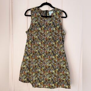 APRICOT Black Floral Dress with Yellow, Orange & Pink Blooms with pockets sz8